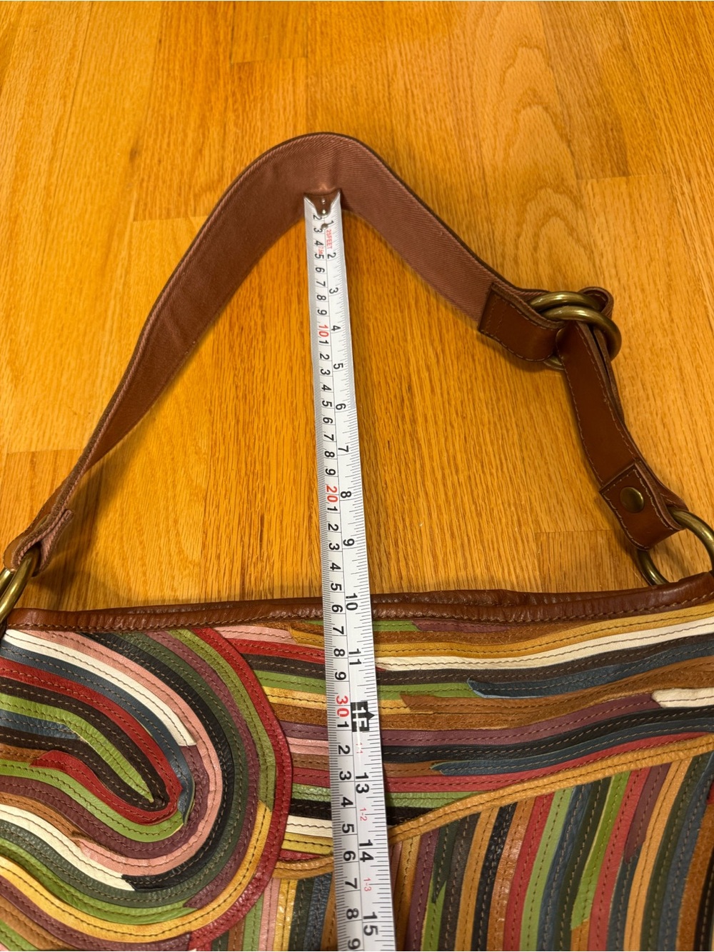 Lucky Brand Y2K Vintage Striped Leather Hobo Bag - Picture 6 of 12